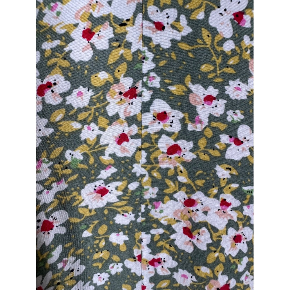 Grecerelle Floral Cottagecore Boho Slip Dress Womens Large Green Midi Ruffle Hem - Picture 6 of 6